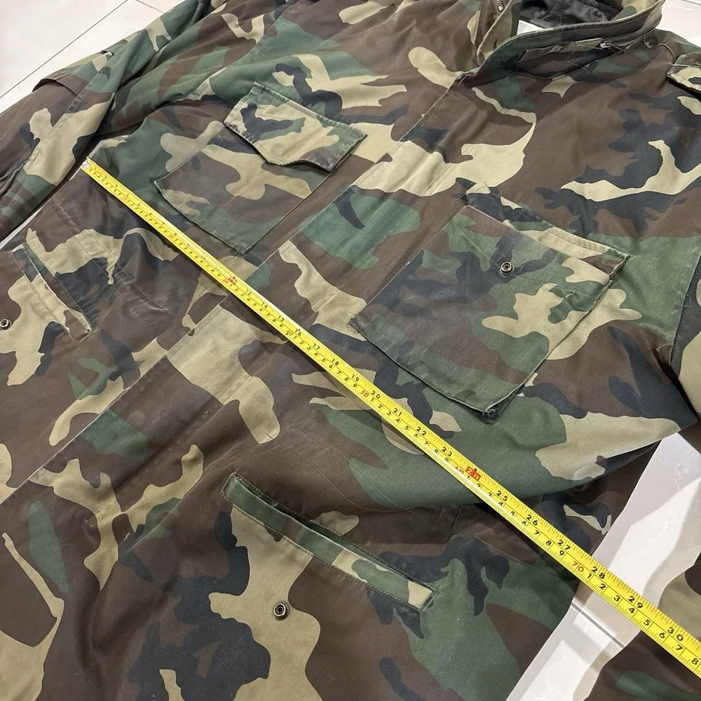 Vintage Military 2 In 1 Jacket Parka Heavy Camo Large Woobie Vest 90s Coat